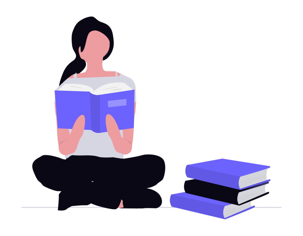 Student studying with focus and concentration illustration